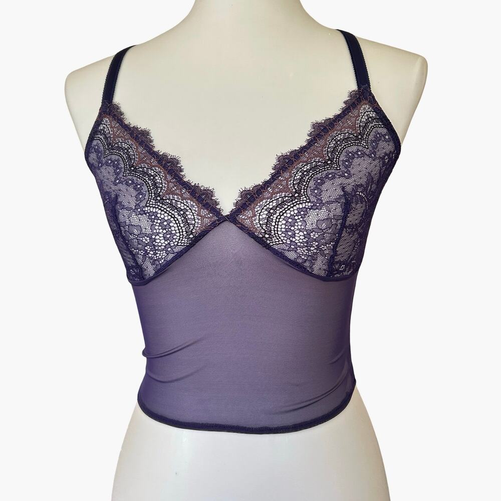 b.tempt'd by Wacoal Lace Mesh Camisole Tank Top S